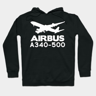 Airbus A340-500 Silhouette Print (White) Hoodie